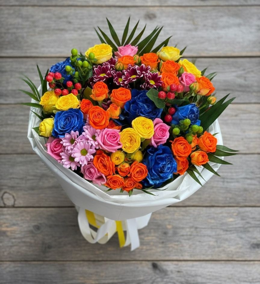 Букет цветов из: Розы и Хризантемы в Велижи