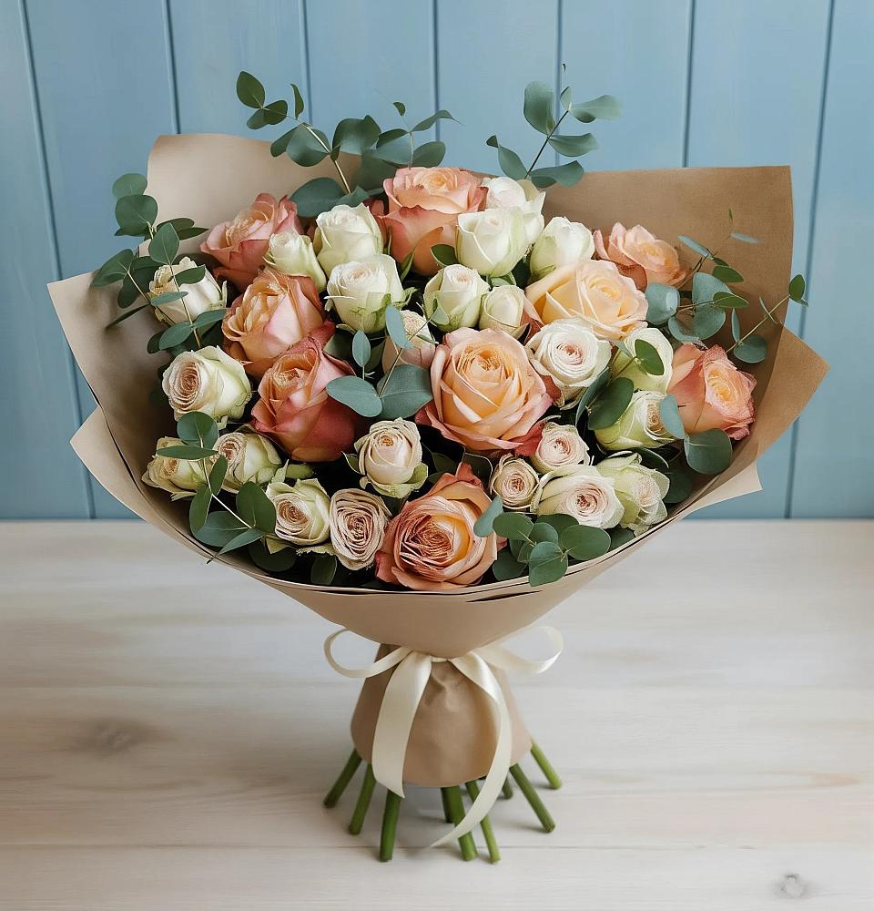 Букет цветов из: Альстромерии и Розы в Велижи