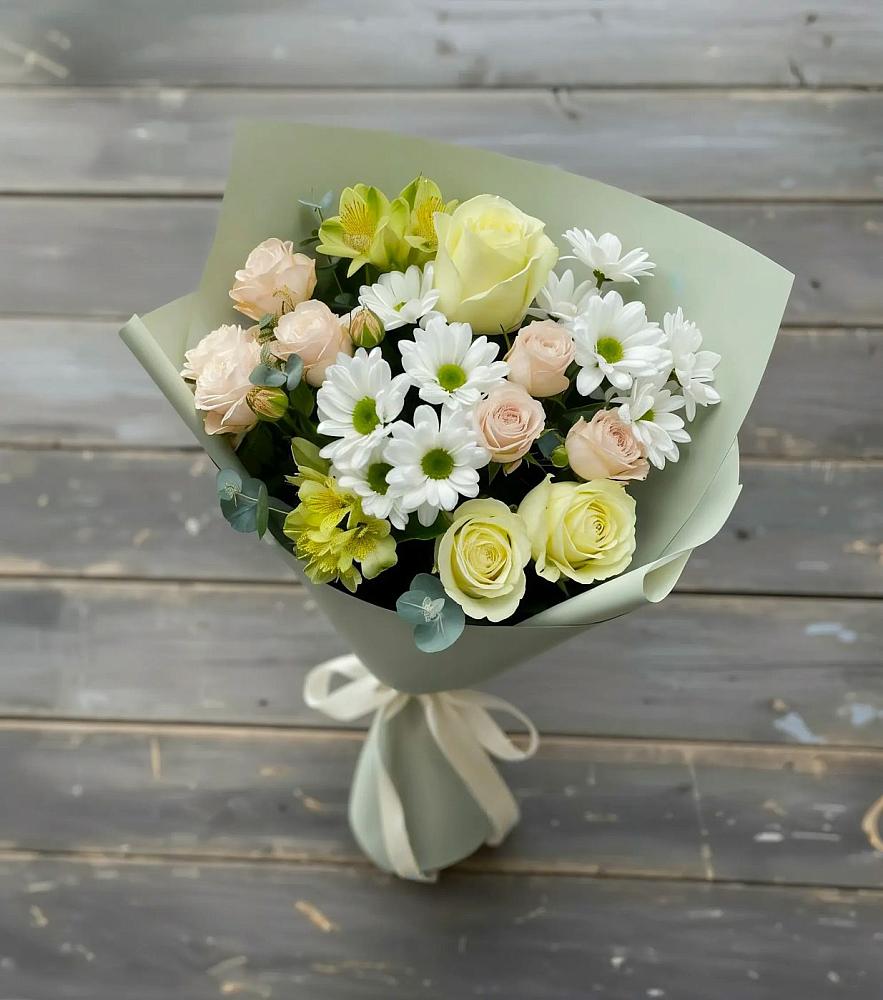 Букет цветов из: Альстромерии, Розы и Хризантемы в Велижи