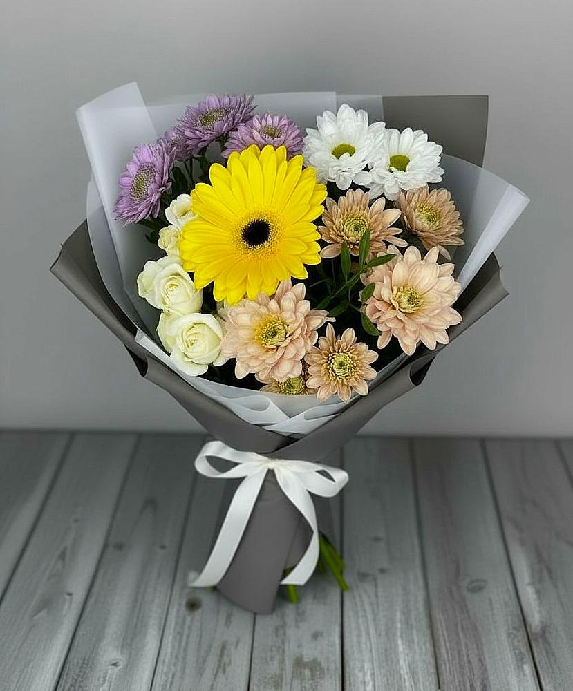 Букет цветов из: Розы, Герберы и Хризантемы в Велижи