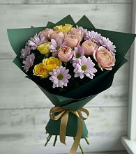 Букет цветов из:  Хризантемы и Розы в Велижи