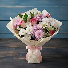 Букет цветов из:  Хризантемы, Альстромерии и Розы в Велижи