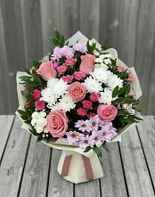 Букет цветов из:  Альстромерии, Гвоздики, Розы и Хризантемы #REPLACE_PRED# Велижи