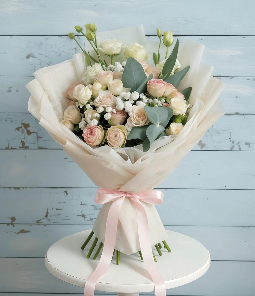 Букет цветов из: Розы и Лизиантусы в Велижи