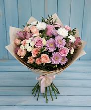 Букет цветов из:  Хризантемы, Розы и Альстромерии #REPLACE_PRED# Велижи