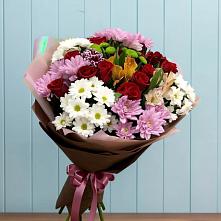 Букет цветов из:  Розы, Хризантемы и Альстромерии #REPLACE_PRED# Велижи