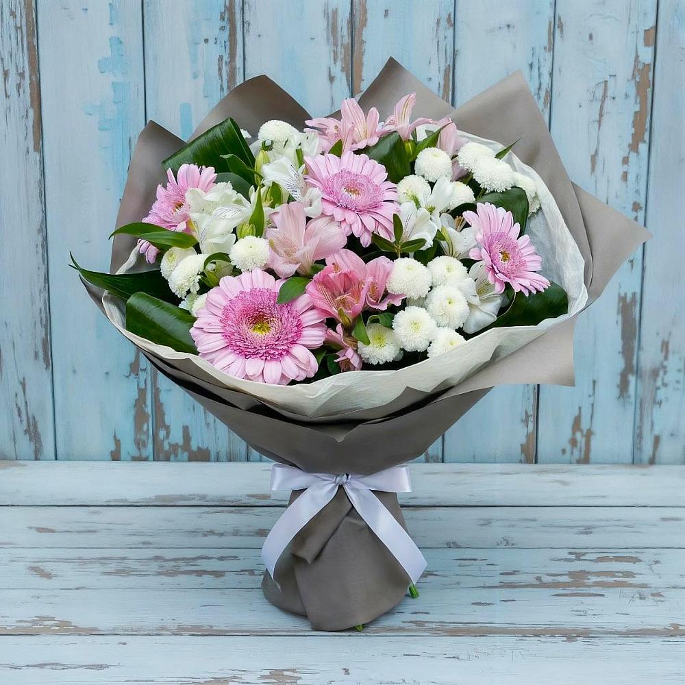 Букет цветов из: Герберы, Альстромерии и Хризантемы в Велижи