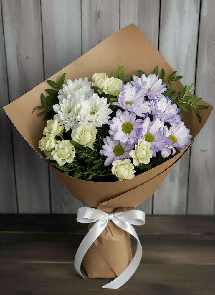 Букет цветов из: Хризантемы и Розы в Велижи
