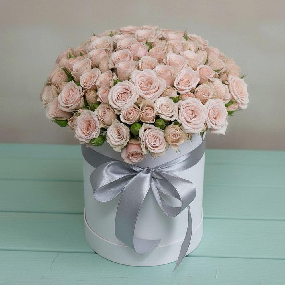 Цветочная композиция из Розы в шляпной коробке в Велижи